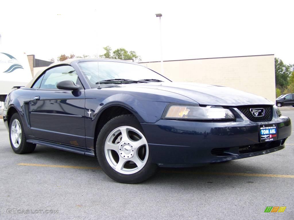 2003 Mustang V6 Convertible - True Blue Metallic / Medium Parchment photo #8