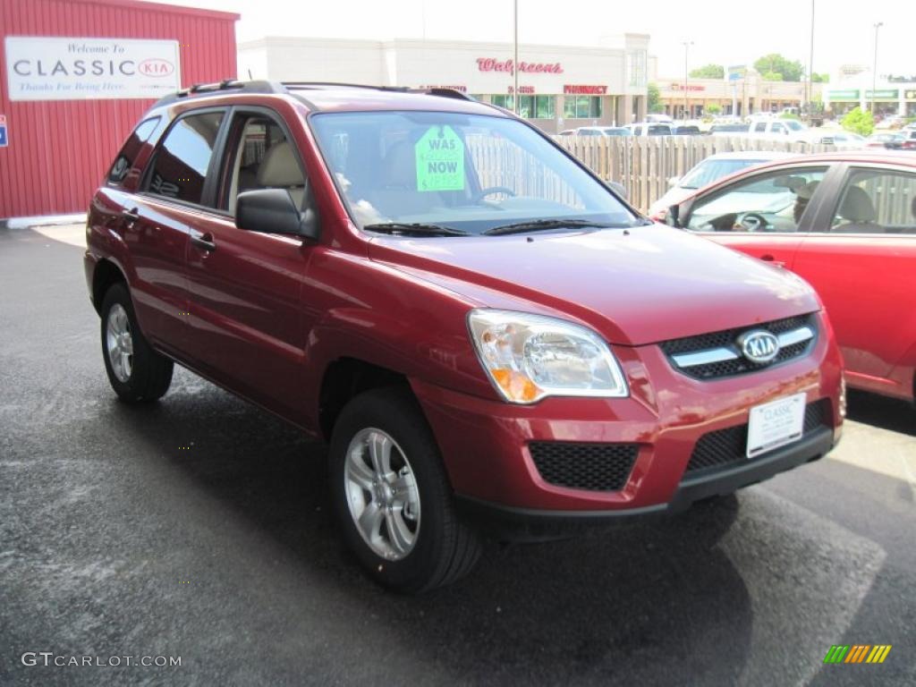 2010 Sportage LX - Volcanic Red / Beige photo #2