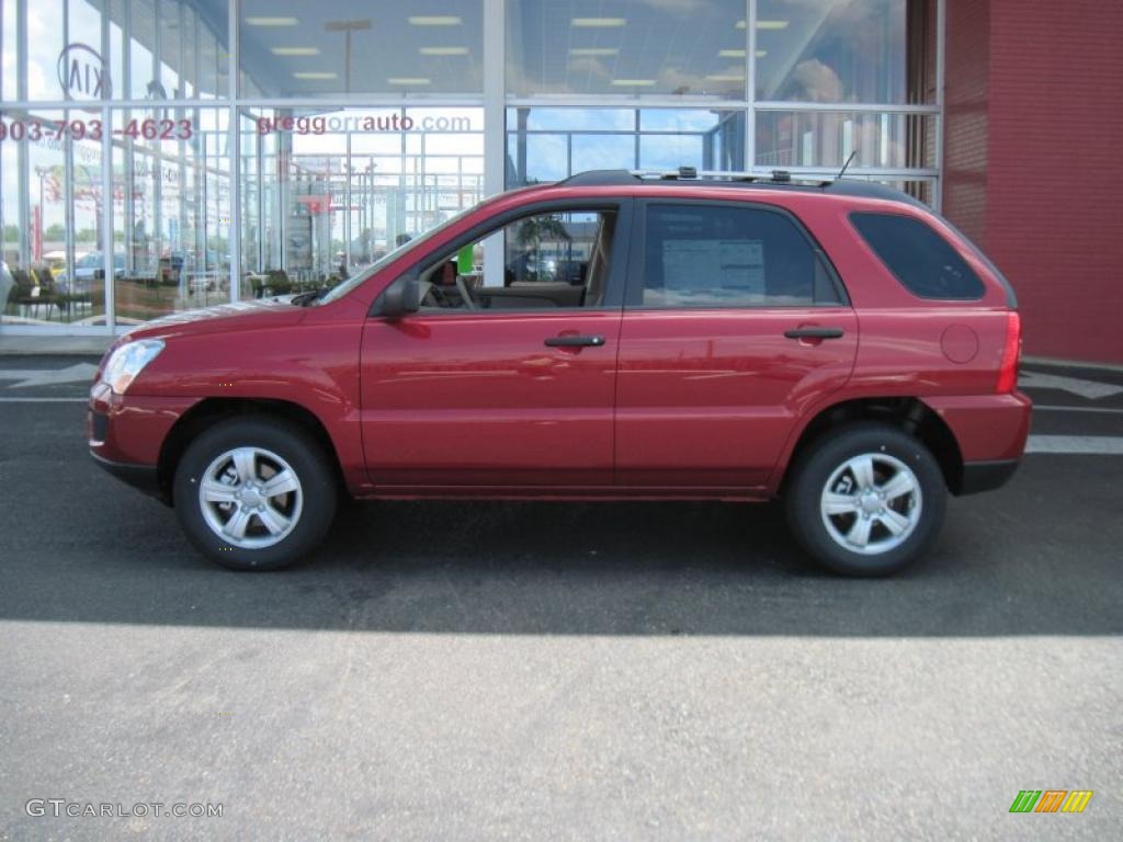 2010 Sportage LX - Volcanic Red / Beige photo #3