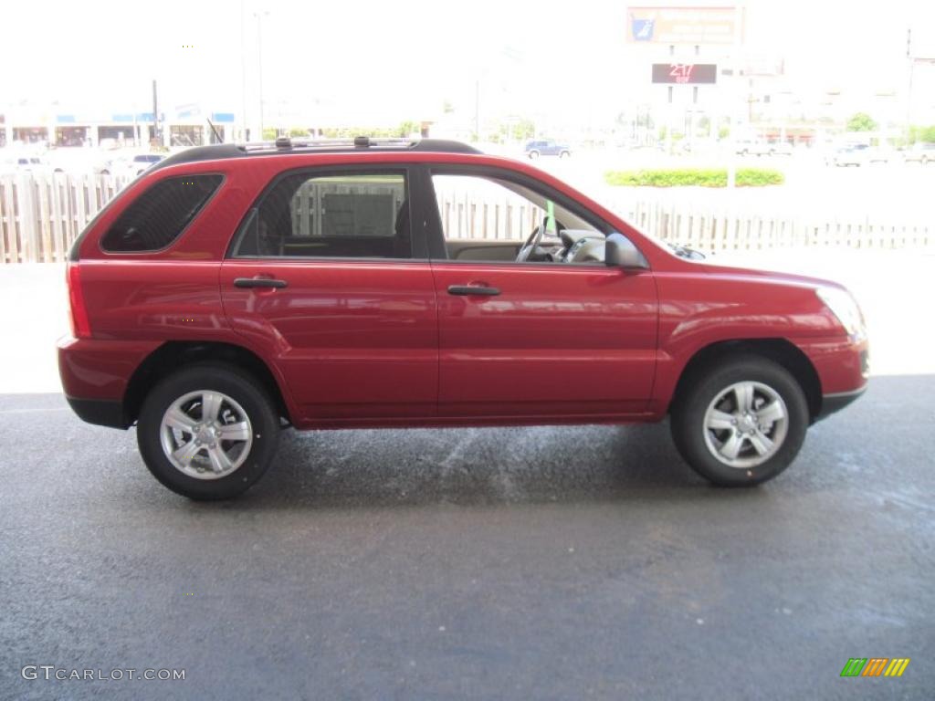2010 Sportage LX - Volcanic Red / Beige photo #4