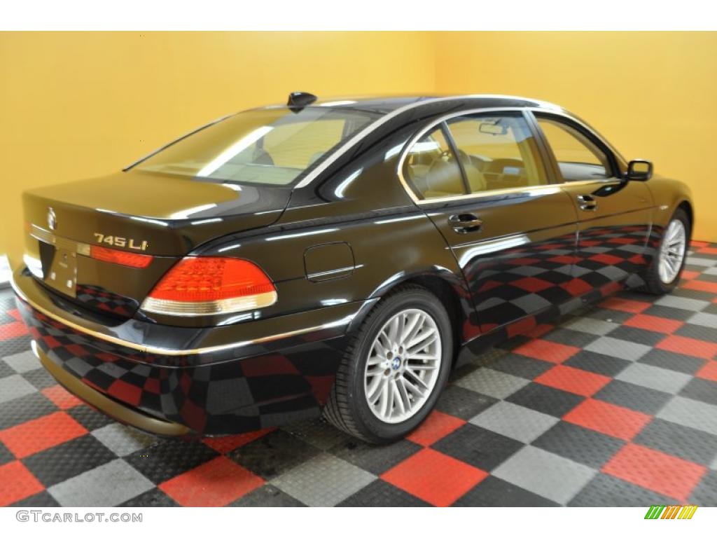 2004 7 Series 745Li Sedan - Jet Black / Dark Beige/Beige III photo #6
