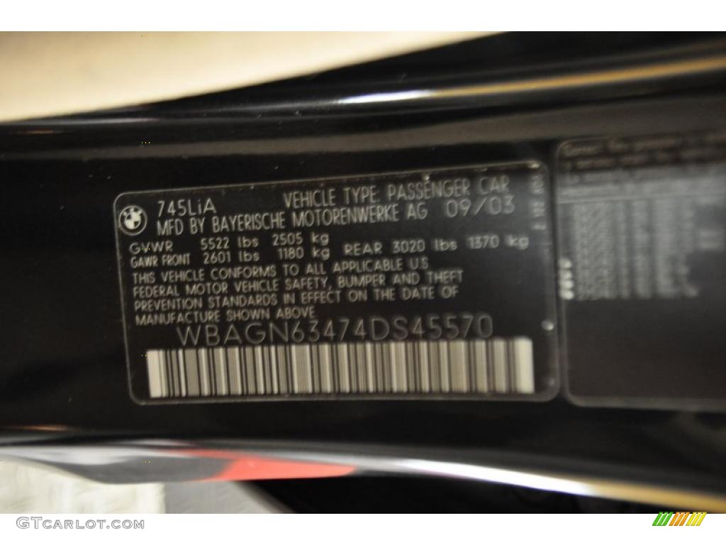 2004 7 Series 745Li Sedan - Jet Black / Dark Beige/Beige III photo #10