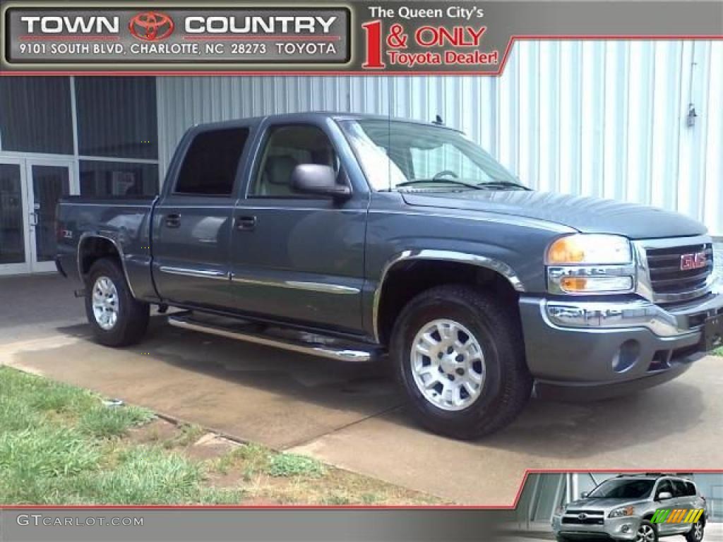 2006 Sierra 1500 SLT Crew Cab 4x4 - Stealth Gray Metallic / Neutral photo #1