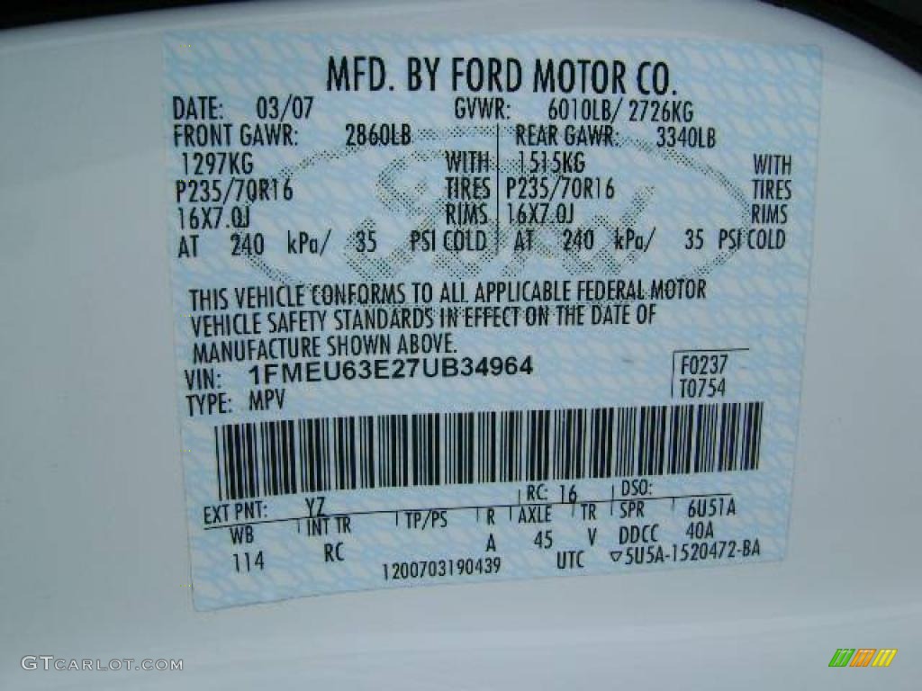 2007 Explorer XLT - White Sand Tri-Coat / Camel photo #36