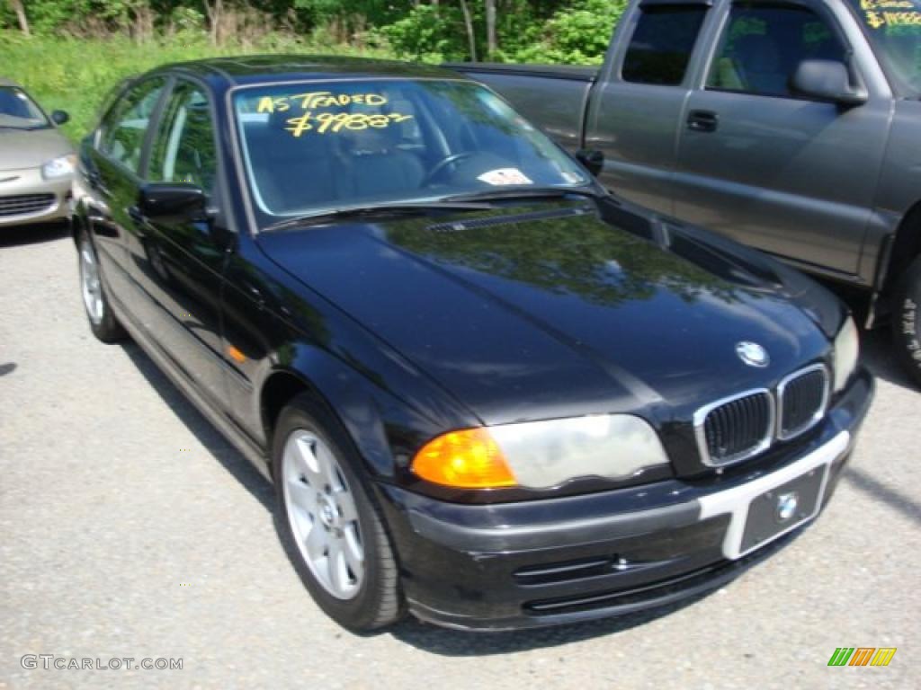 2001 3 Series 325i Sedan - Jet Black / Grey photo #1