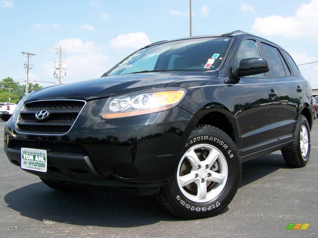 2007 Santa Fe GLS - Ebony Black / Gray photo #1