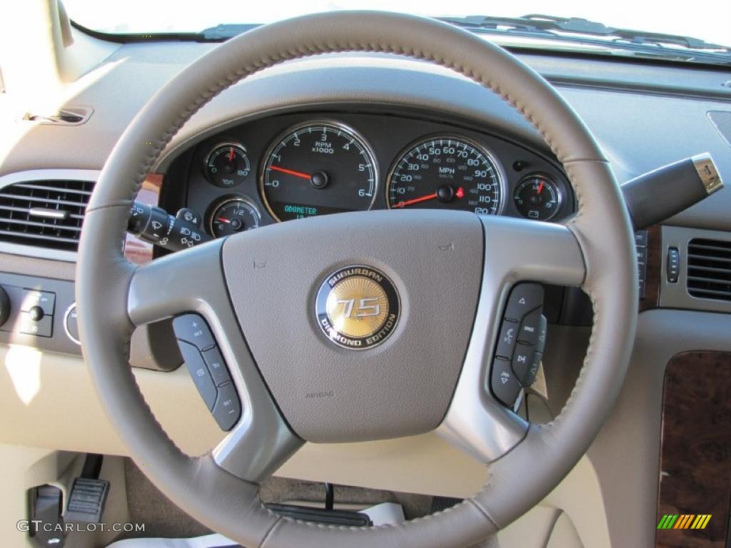 2010 Chevrolet Suburban Diamond Edition 4x4 Light Cashmere/Dark Cashmere Steering Wheel Photo #30494921