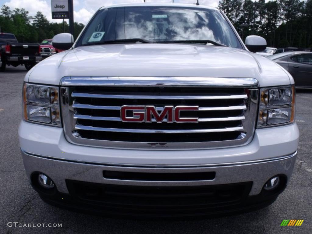 2010 Sierra 1500 SLE Crew Cab - Summit White / Ebony photo #3