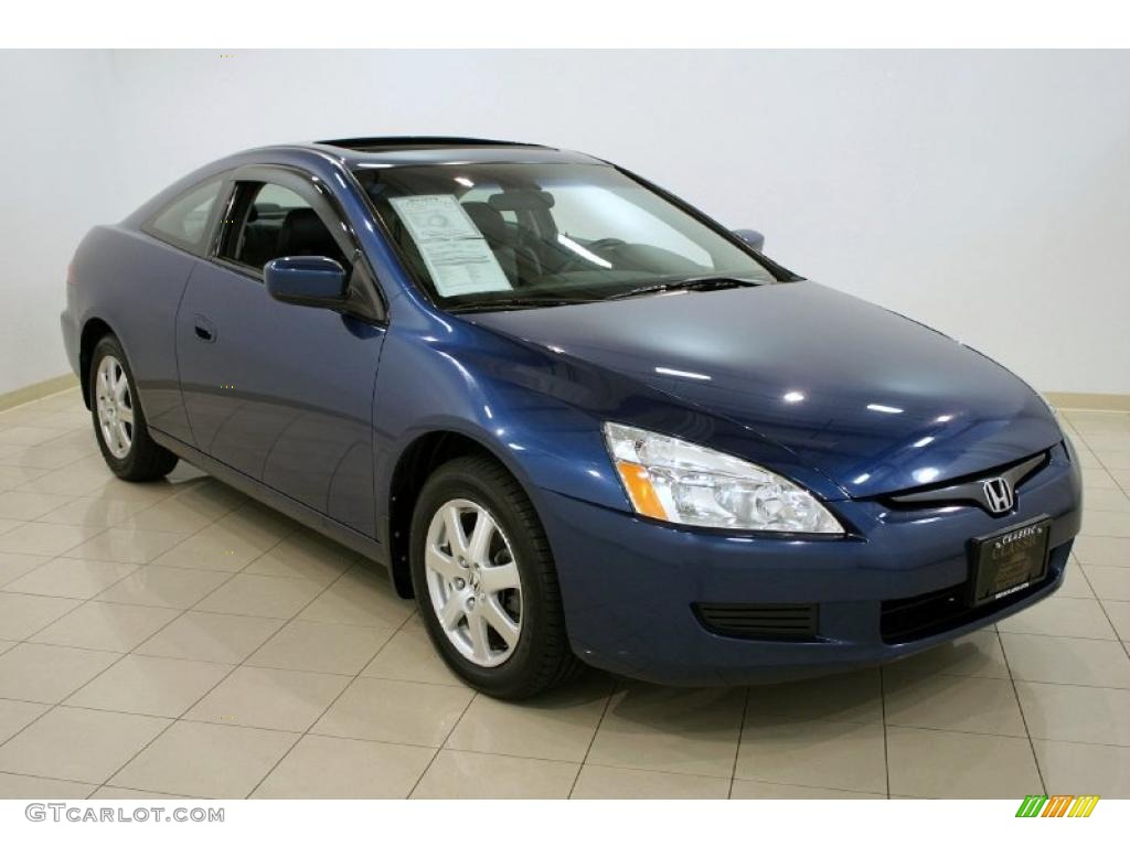 2005 Accord EX V6 Coupe - Sapphire Blue Pearl / Black photo #1