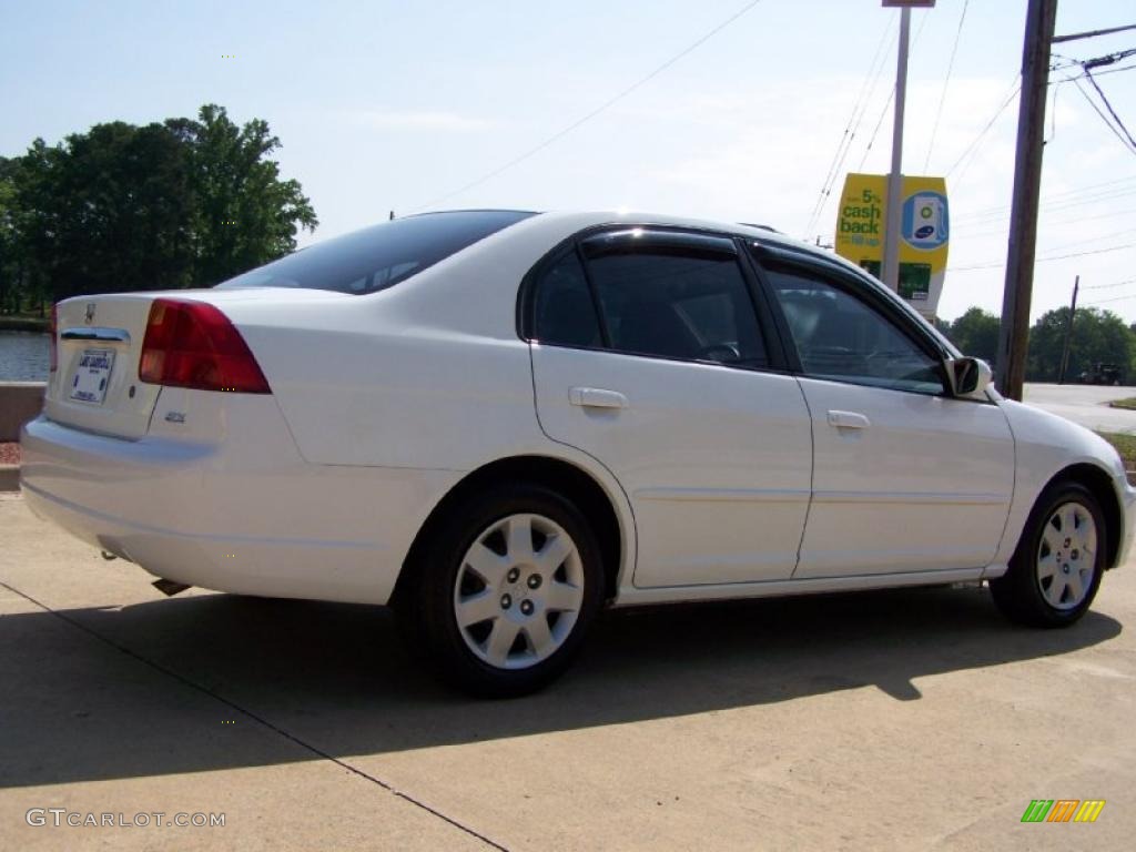 2002 Civic EX Sedan - Taffeta White / Beige photo #3