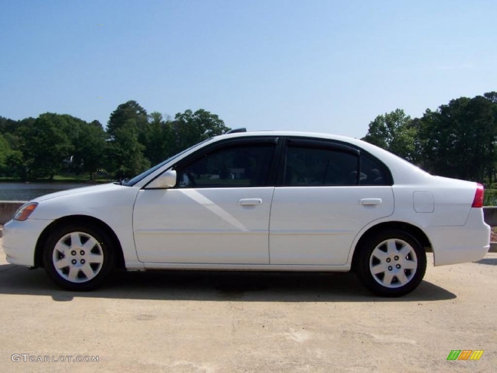2002 Civic EX Sedan - Taffeta White / Beige photo #12