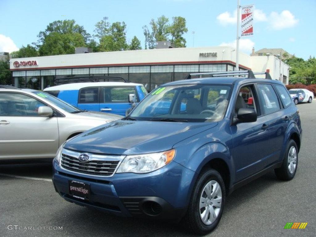 2010 Forester 2.5 X - Newport Blue Pearl / Platinum photo #1
