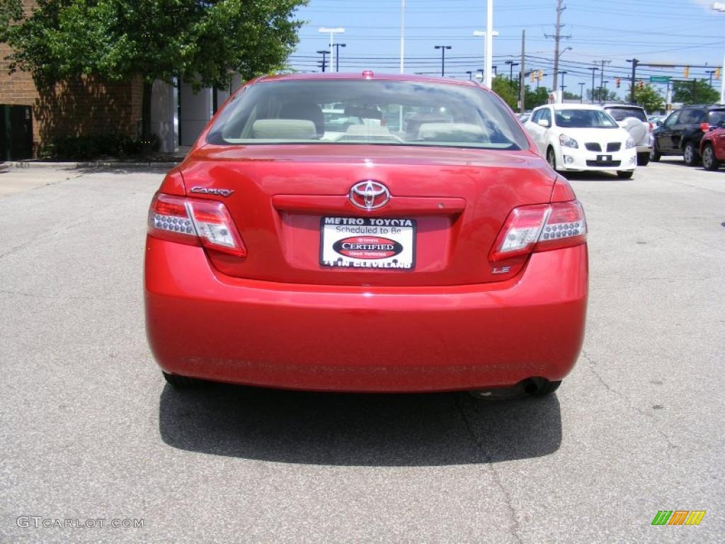 2010 Camry LE - Barcelona Red Metallic / Bisque photo #4