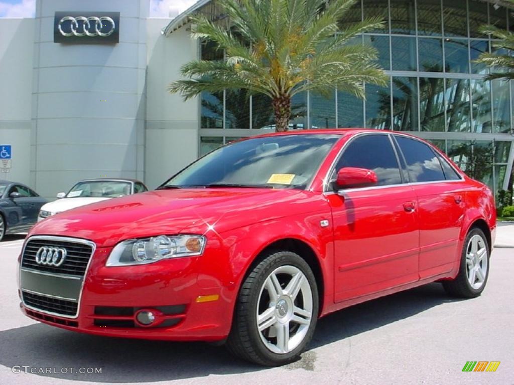 2007 A4 2.0T Sedan - Brilliant Red / Ebony photo #1