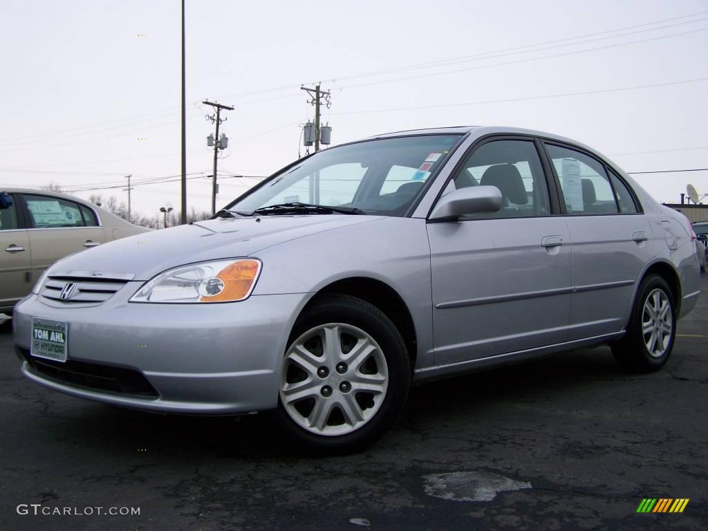 2003 Civic EX Sedan - Satin Silver Metallic / Gray photo #1