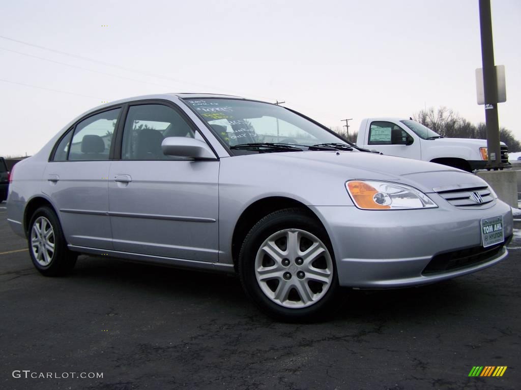 2003 Civic EX Sedan - Satin Silver Metallic / Gray photo #5