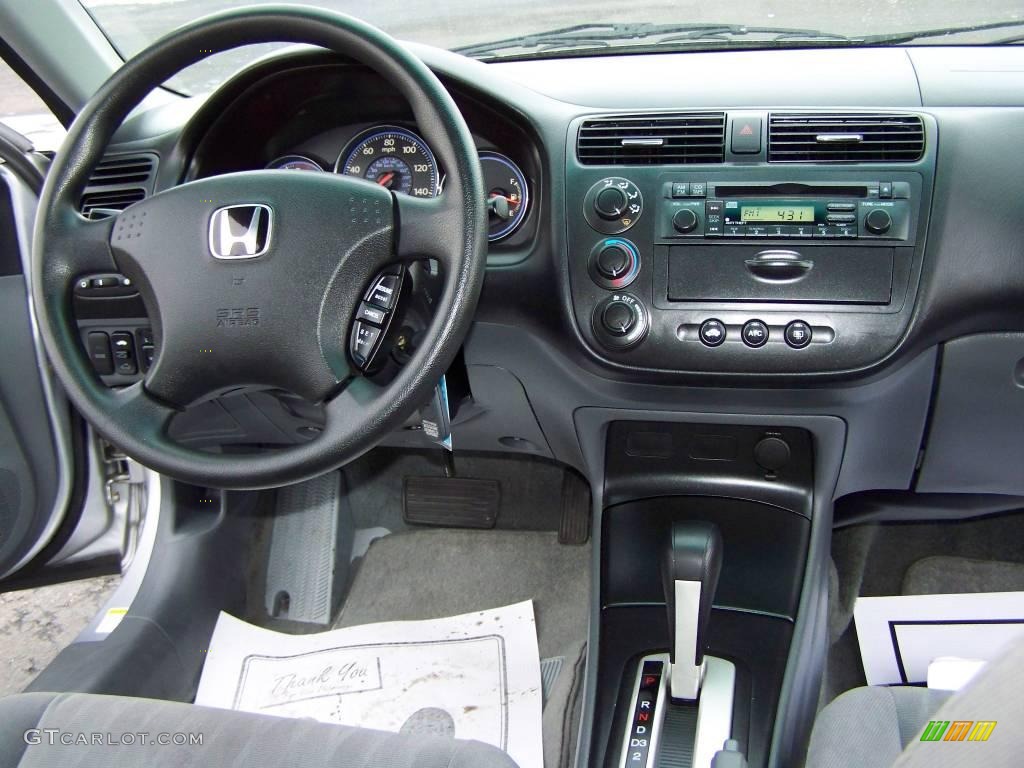 2003 Civic EX Sedan - Satin Silver Metallic / Gray photo #10