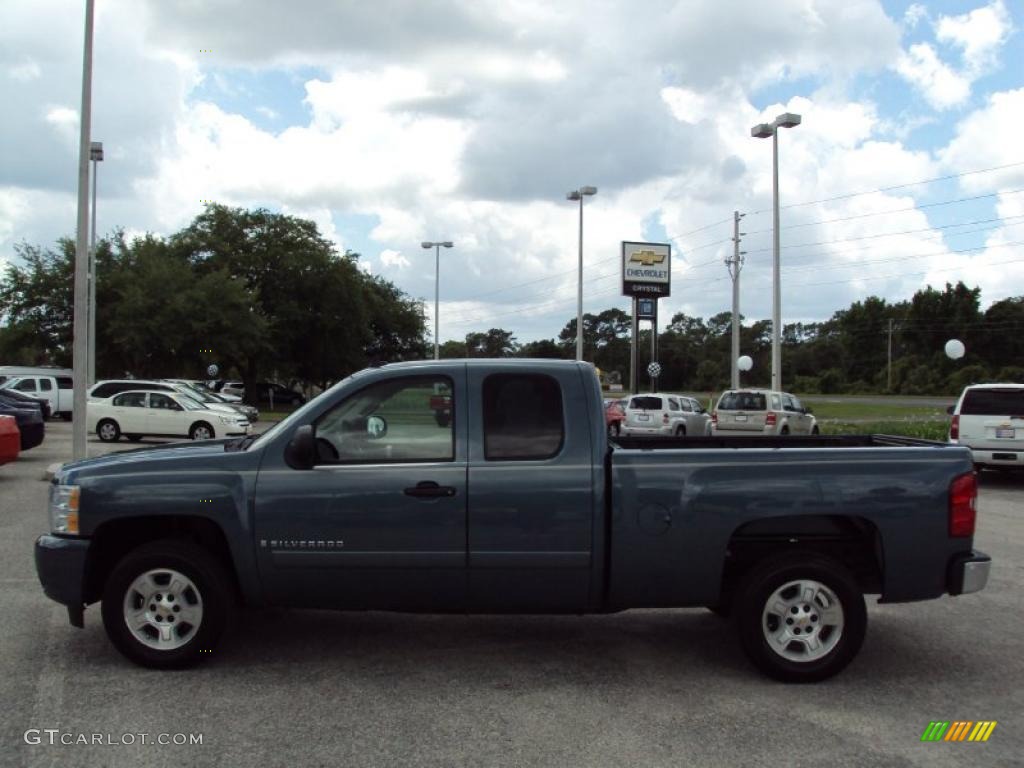 2007 Silverado 1500 LT Extended Cab - Blue Granite Metallic / Light Titanium/Ebony Black photo #2