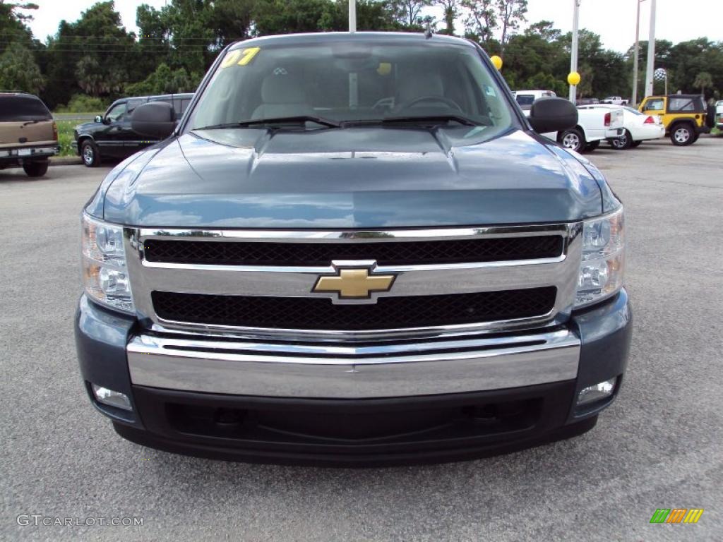 2007 Silverado 1500 LT Extended Cab - Blue Granite Metallic / Light Titanium/Ebony Black photo #12