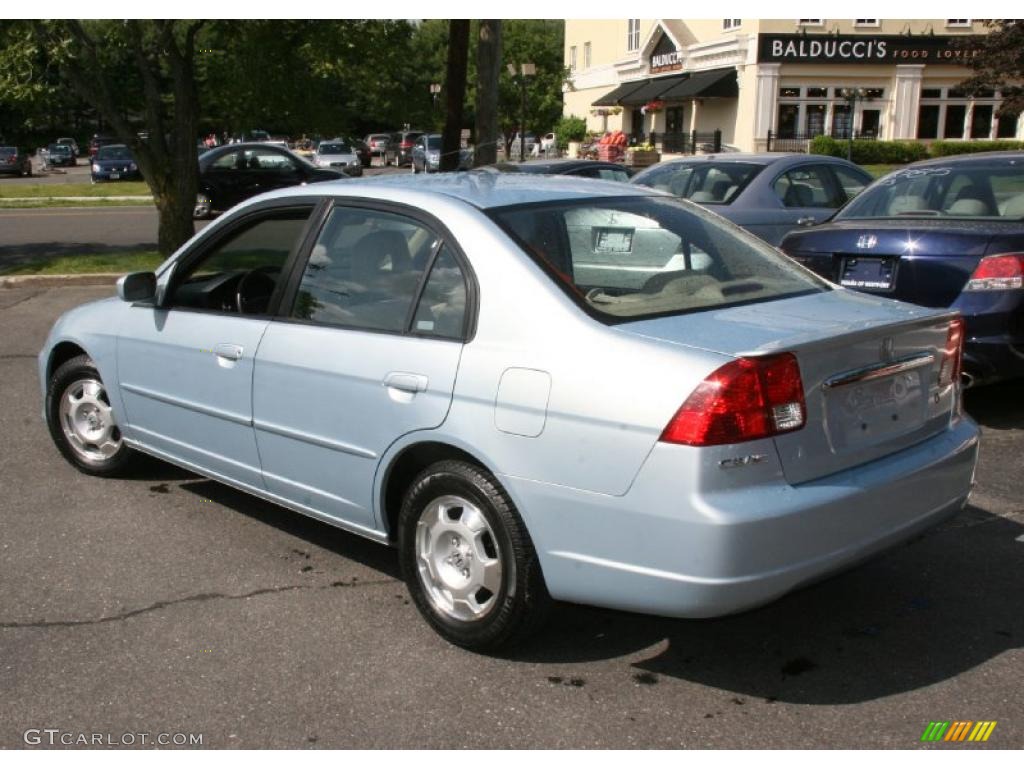 2003 Civic Hybrid Sedan - Opal Silver Blue Metallic / Beige photo #8