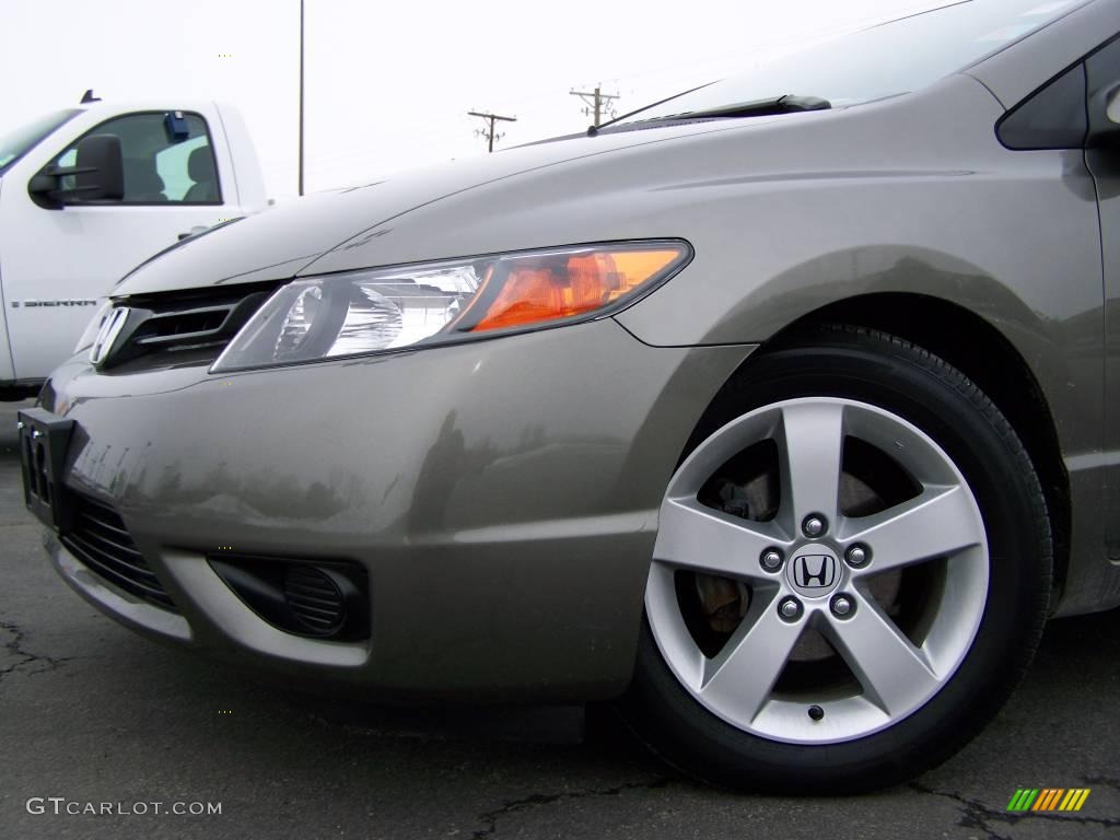 2007 Civic EX Coupe - Galaxy Gray Metallic / Gray photo #2