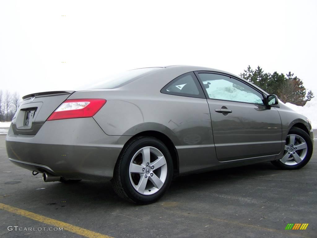 2007 Civic EX Coupe - Galaxy Gray Metallic / Gray photo #4