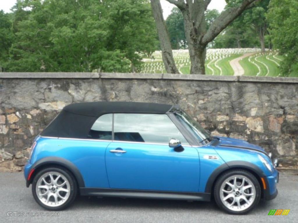 2008 Cooper S Convertible - Laser Blue Metallic / Blue/Carbon Black photo #5