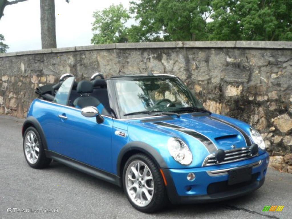 2008 Cooper S Convertible - Laser Blue Metallic / Blue/Carbon Black photo #10