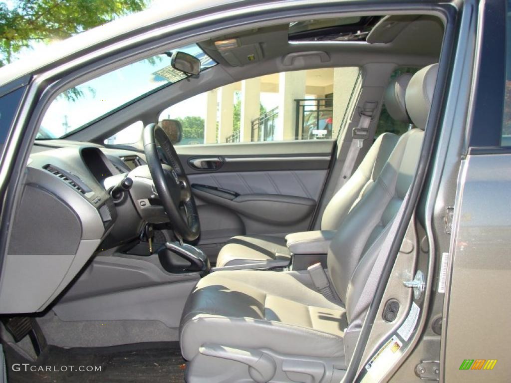 2008 Civic EX-L Sedan - Galaxy Gray Metallic / Gray photo #4