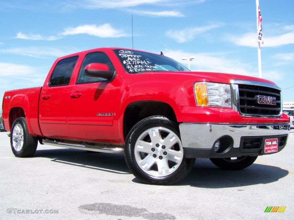 2008 Sierra 1500 SLT Crew Cab 4x4 - Fire Red / Ebony photo #1