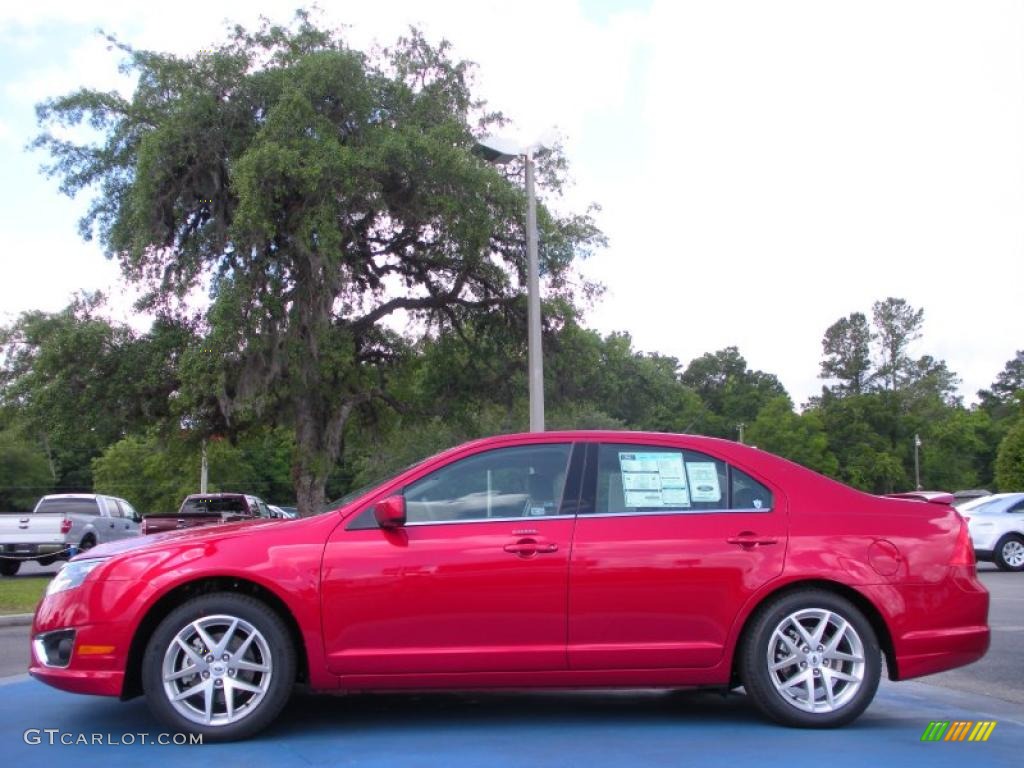 2010 Fusion SEL - Red Candy Metallic / Medium Light Stone photo #2