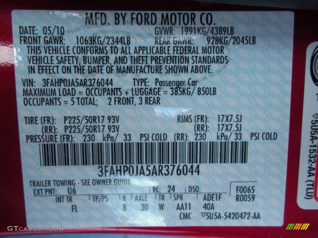2010 Fusion SEL - Red Candy Metallic / Medium Light Stone photo #13
