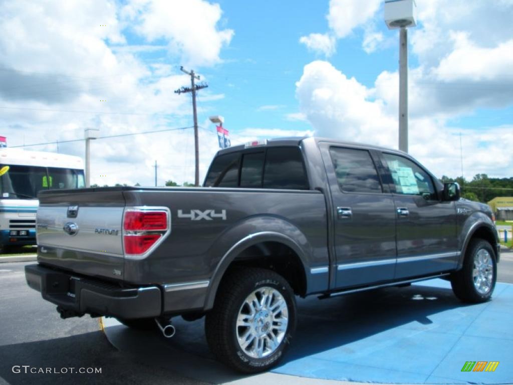 2010 F150 Platinum SuperCrew 4x4 - Sterling Grey Metallic / Sienna Brown Leather/Black photo #3