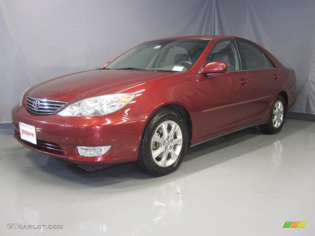 2005 Camry XLE V6 - Salsa Red Pearl / Gray photo #1