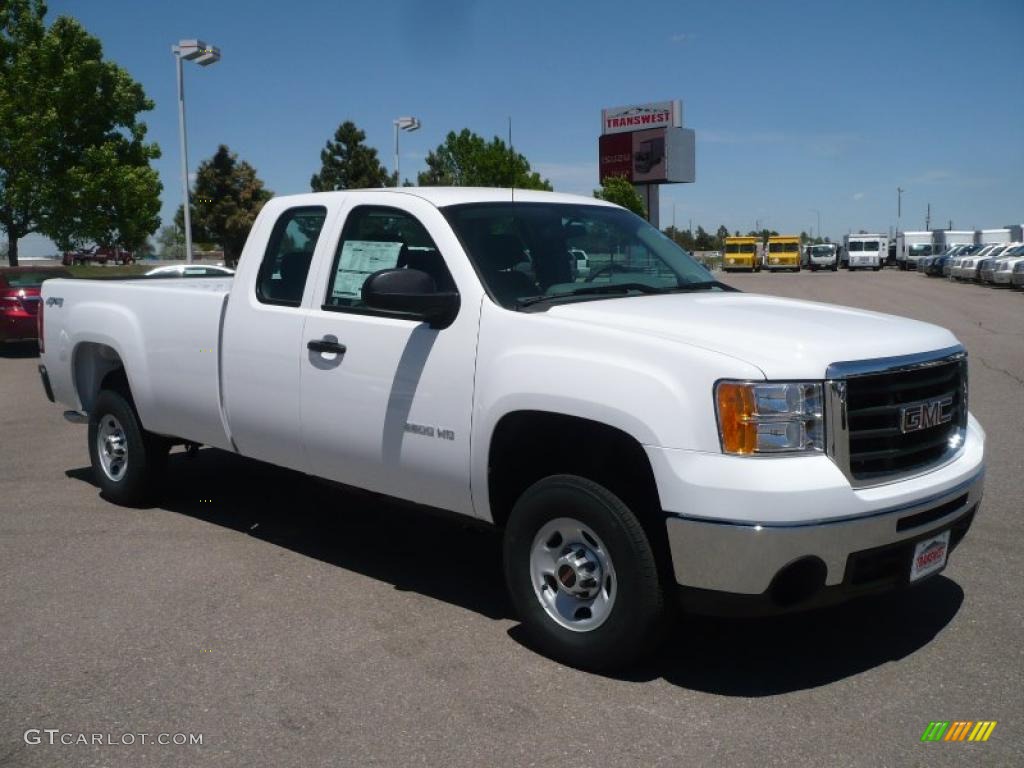 2010 Sierra 2500HD Work Truck Extended Cab 4x4 - Summit White / Dark Titanium photo #1