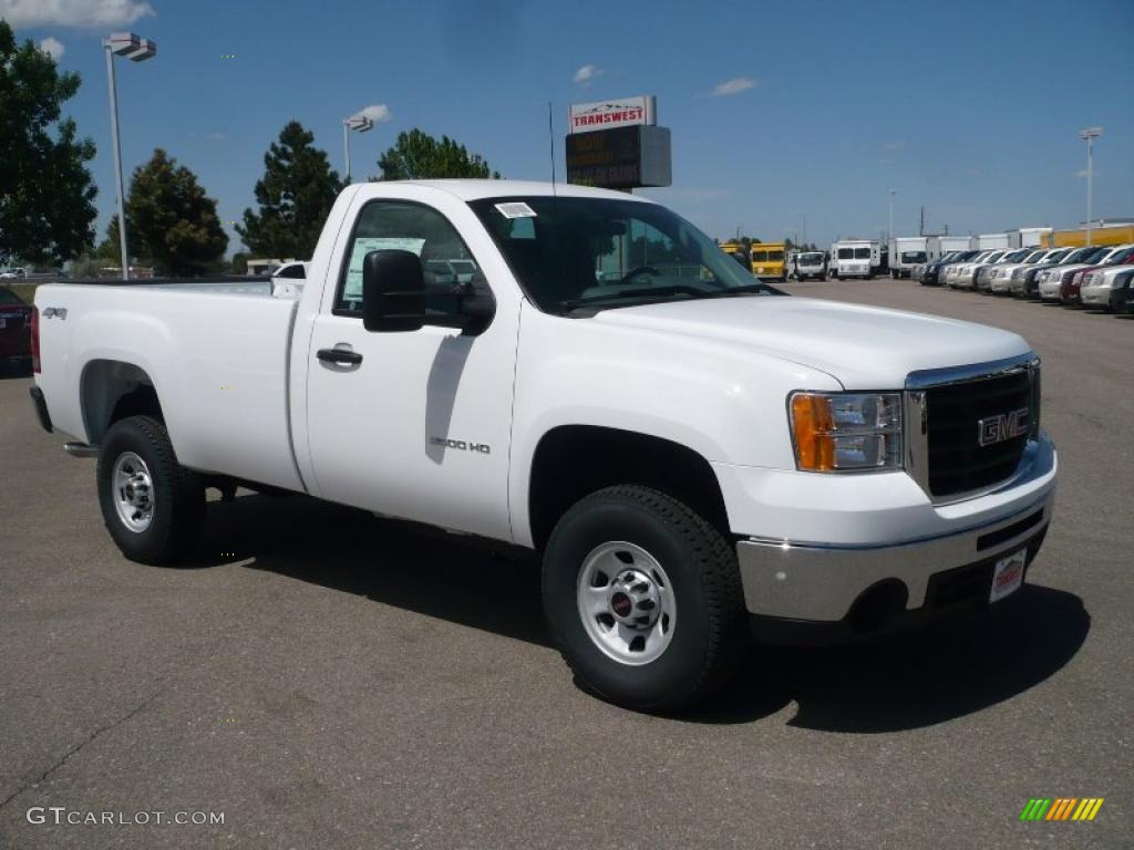 2010 Sierra 3500HD Work Truck Regular Cab 4x4 - Summit White / Dark Titanium photo #1