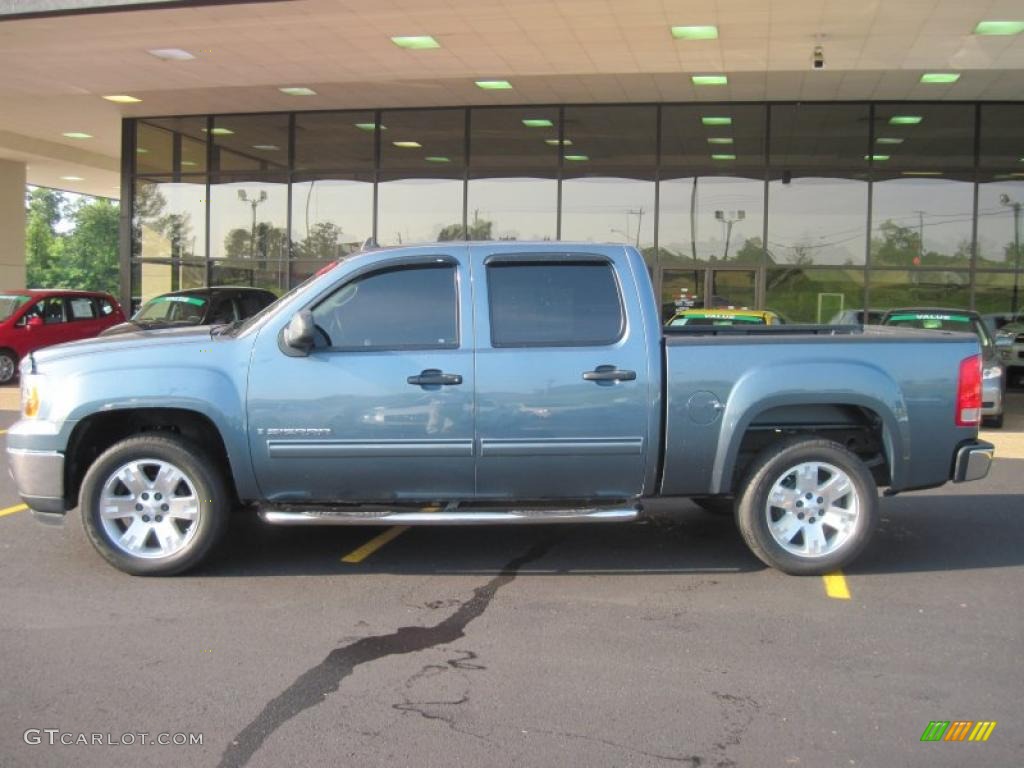 2008 Sierra 1500 SLE Crew Cab - Stealth Gray Metallic / Ebony photo #4