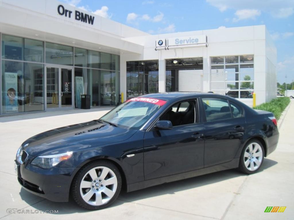 2007 5 Series 530i Sedan - Monaco Blue Metallic / Black photo #1