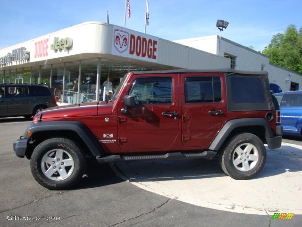 2008 Wrangler Unlimited X 4x4 - Red Rock Crystal Pearl / Dark Slate Gray/Med Slate Gray photo #1