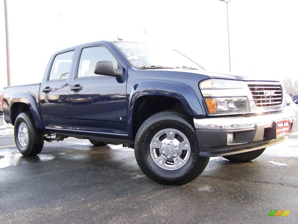 2008 Canyon SLE Crew Cab 4x4 - Midnight Blue Metallic / Ebony photo #9