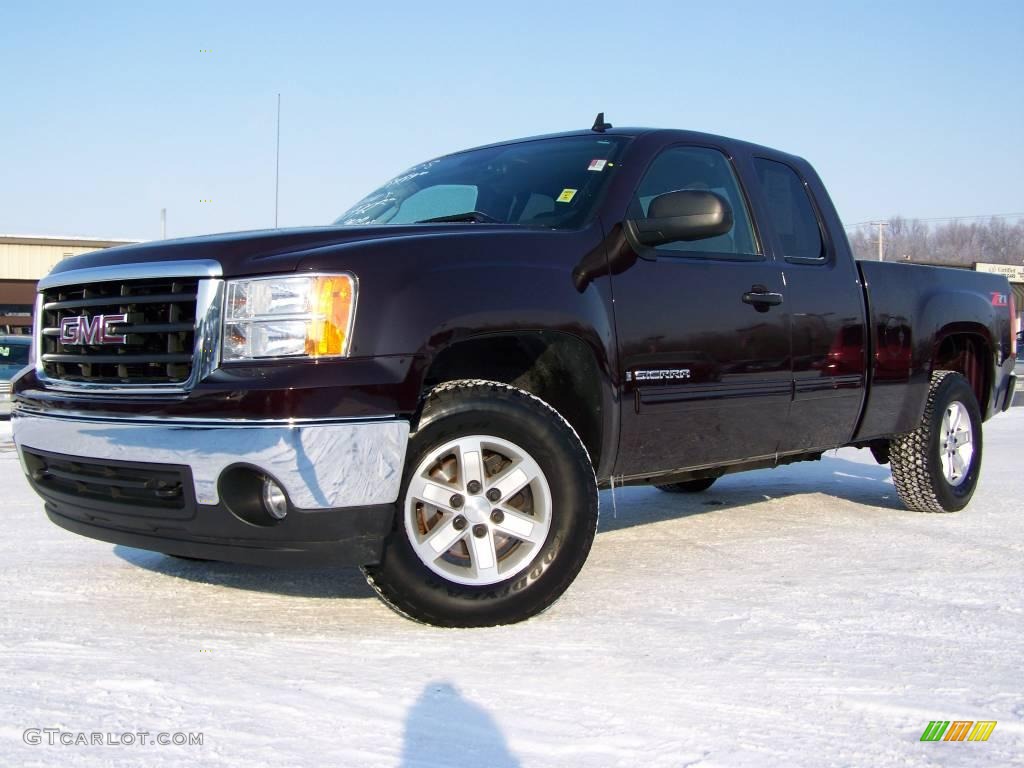 2008 Sierra 1500 SLE Extended Cab - Dark Crimson Metallic / Ebony photo #1