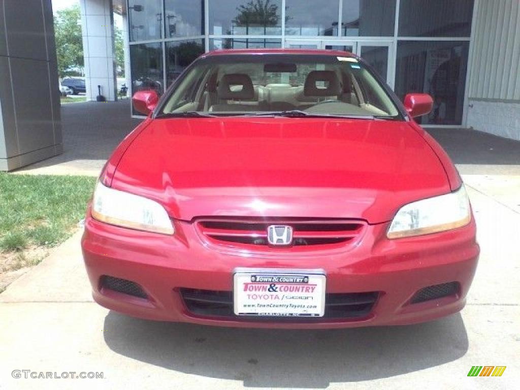 2002 Accord EX V6 Coupe - Firepepper Red Pearl / Ivory photo #2