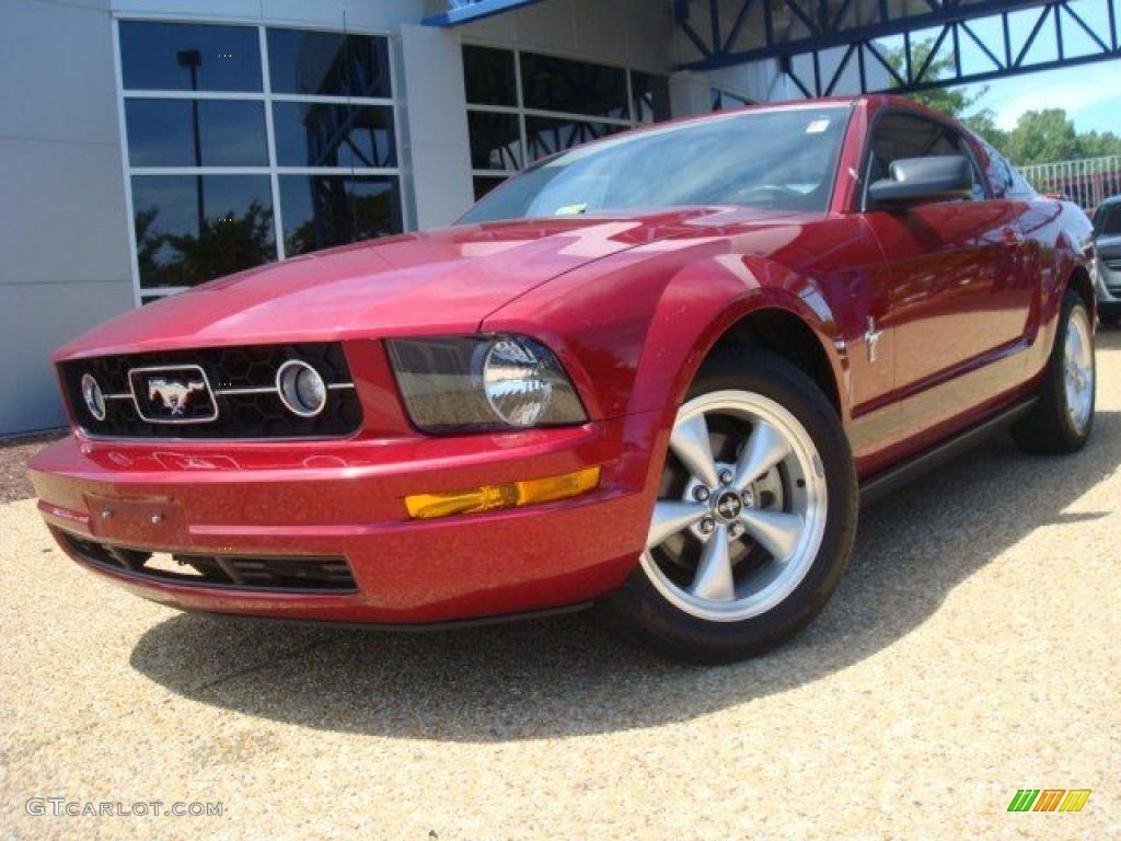 2007 Mustang V6 Premium Coupe - Redfire Metallic / Dark Charcoal photo #1