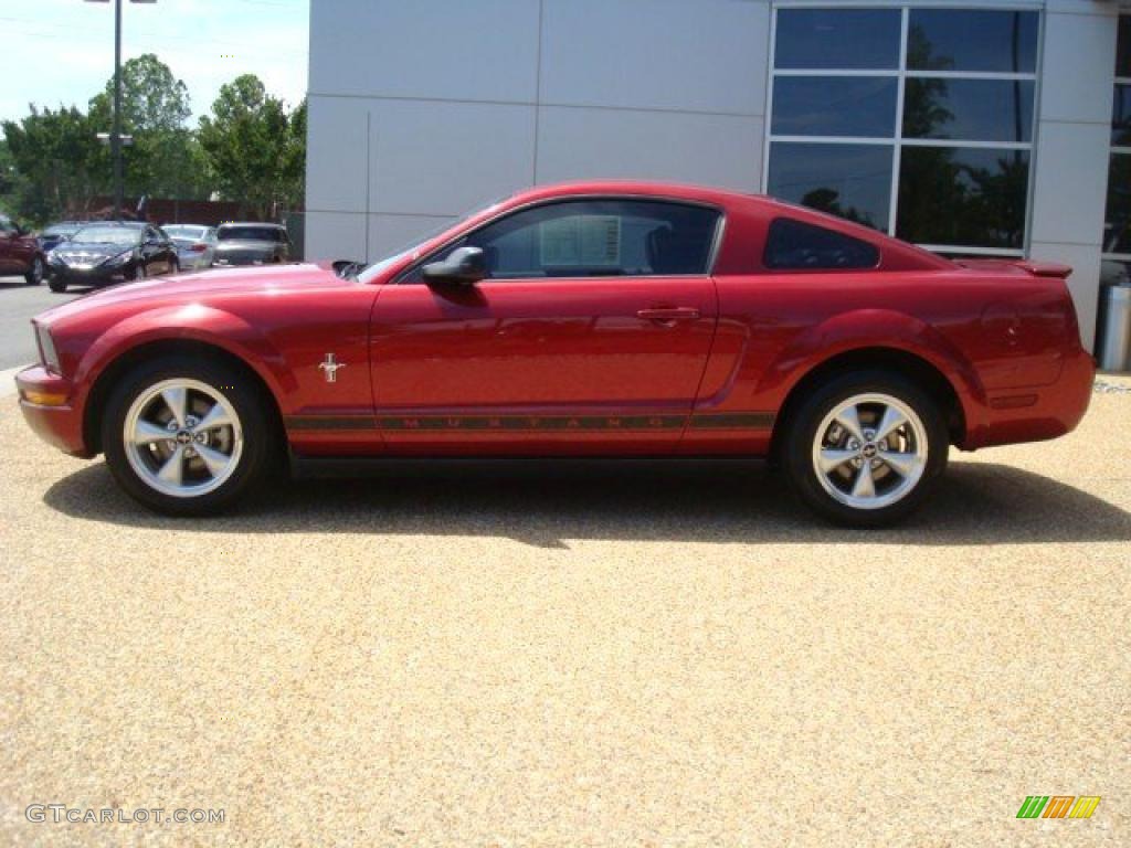 2007 Mustang V6 Premium Coupe - Redfire Metallic / Dark Charcoal photo #3