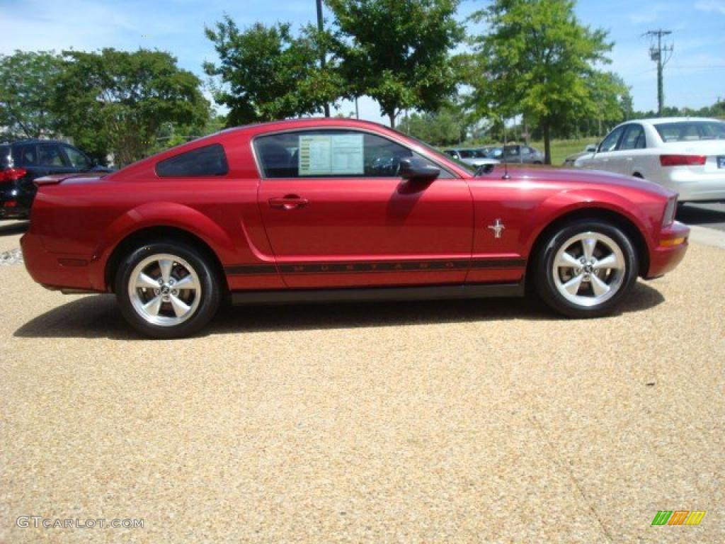 2007 Mustang V6 Premium Coupe - Redfire Metallic / Dark Charcoal photo #6