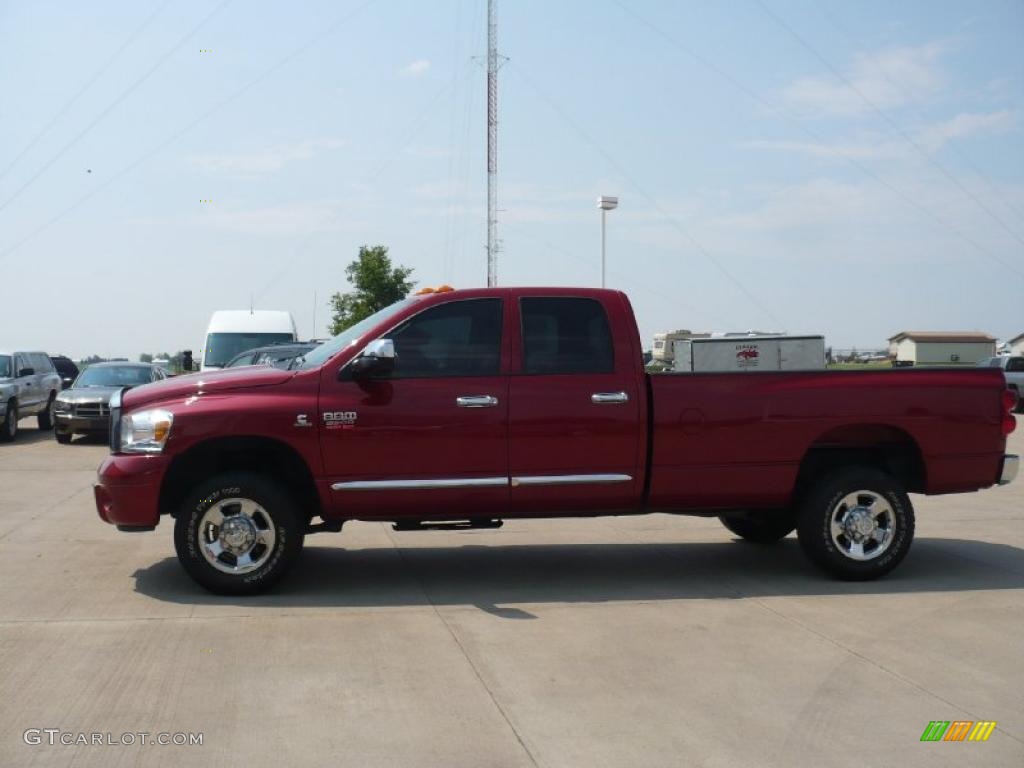 2007 Ram 3500 Laramie Quad Cab 4x4 - Inferno Red Crystal Pearl / Medium Slate Gray photo #28