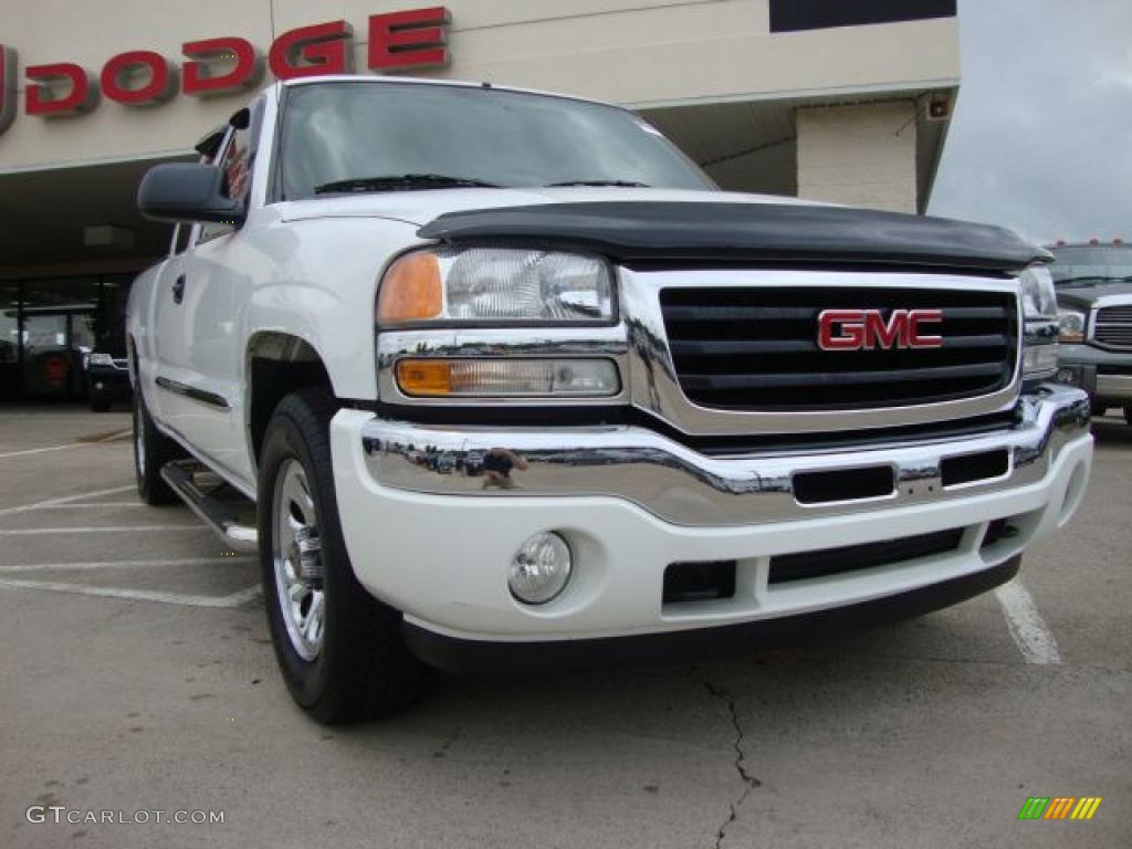 2005 Sierra 1500 Work Truck Extended Cab 4x4 - Summit White / Pewter photo #1