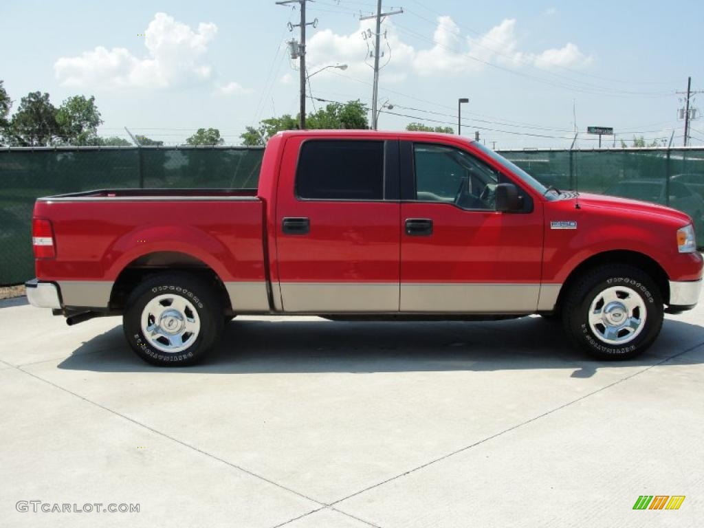 2005 F150 XLT SuperCrew - Bright Red / Tan photo #2