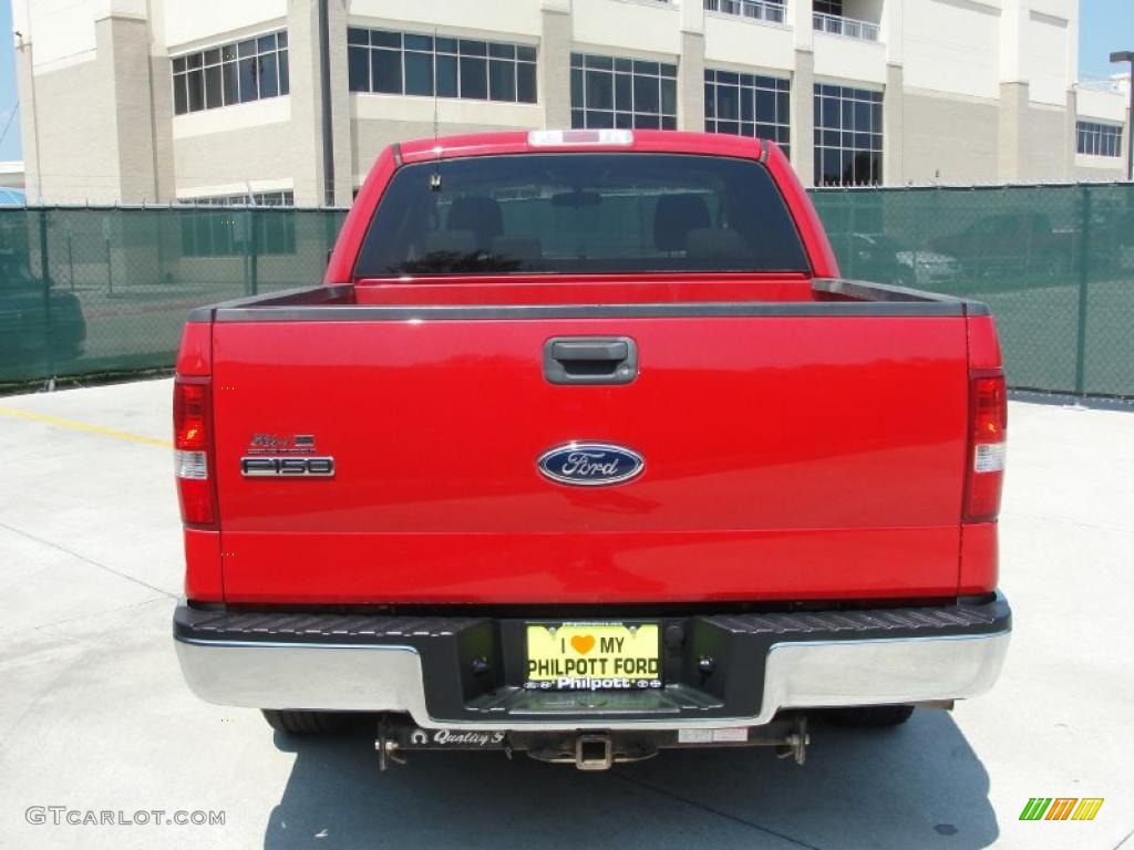 2005 F150 XLT SuperCrew - Bright Red / Tan photo #4