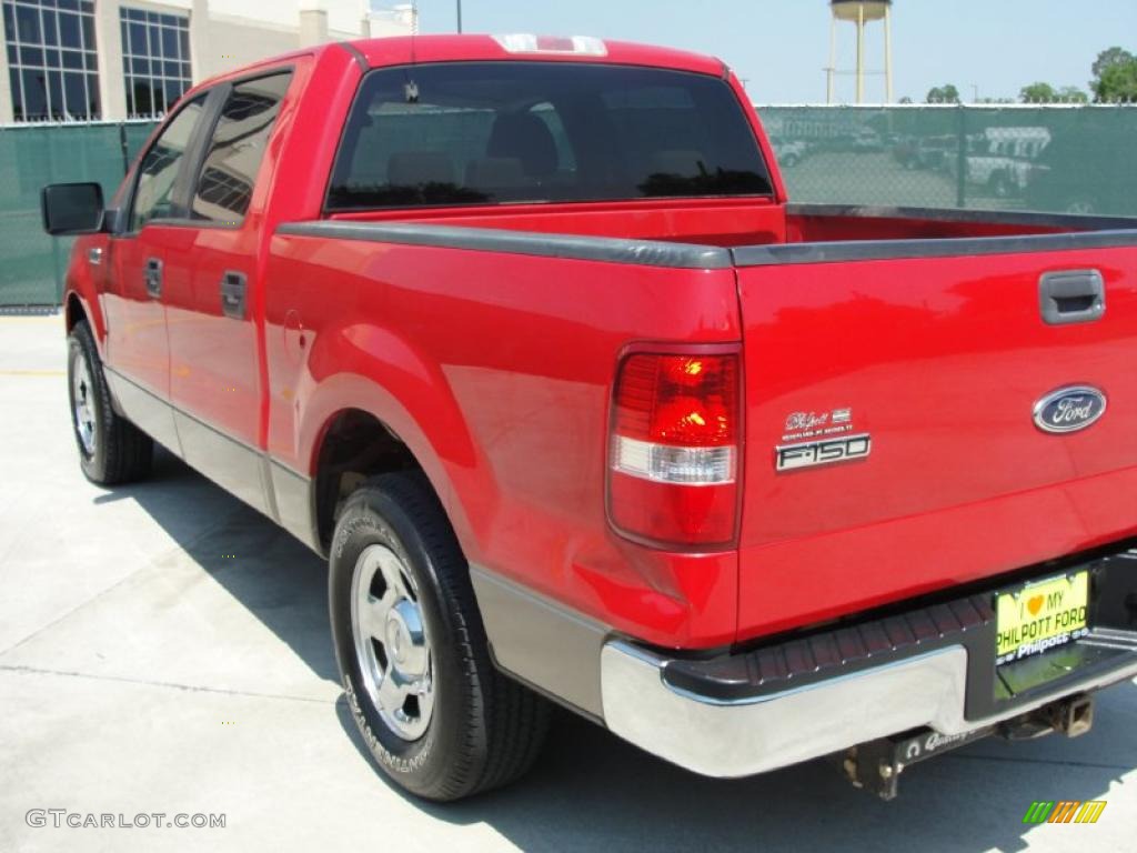 2005 F150 XLT SuperCrew - Bright Red / Tan photo #5